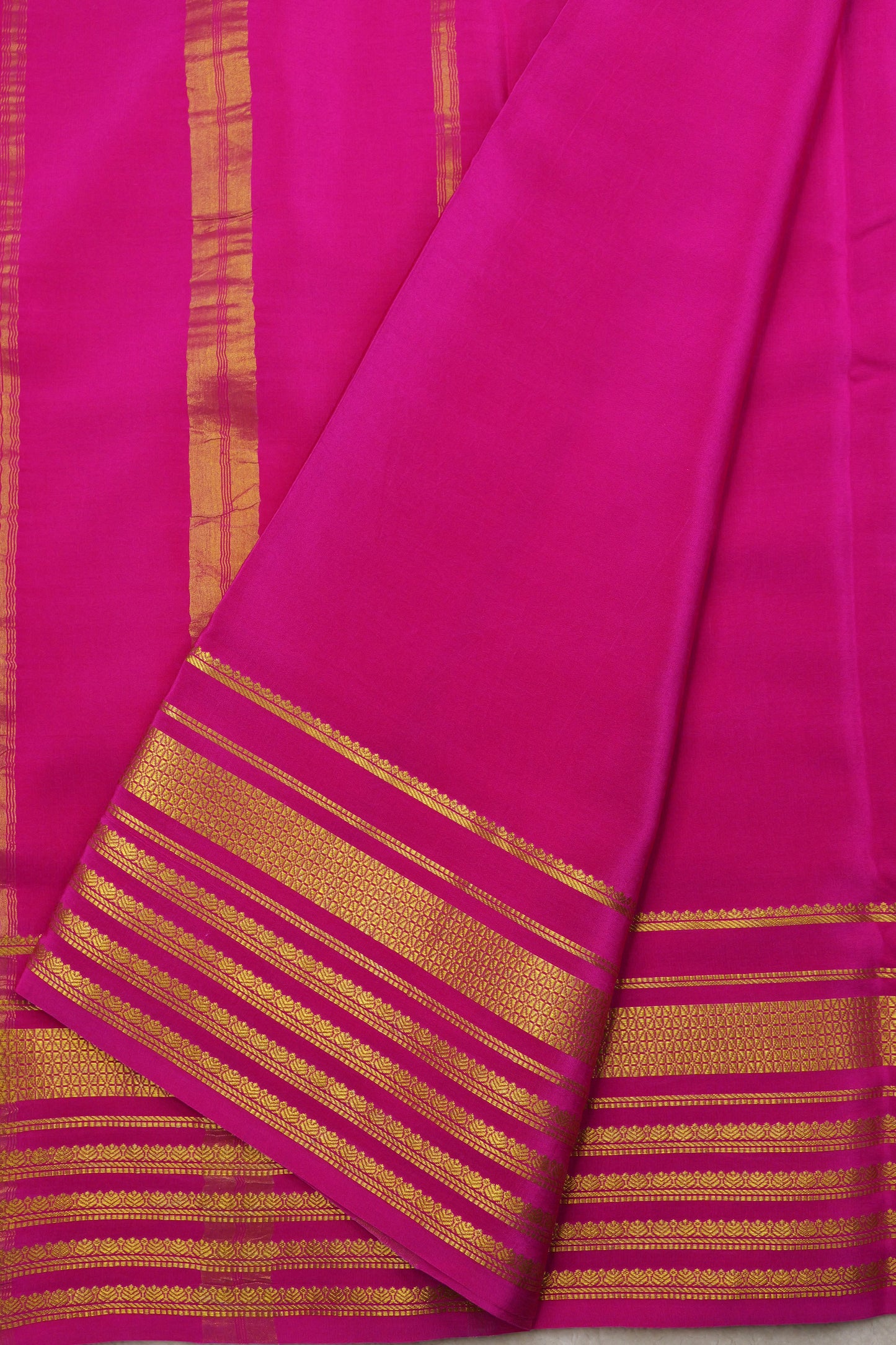 Pure mysore silk sarees 4 Line Big Border(1437199)