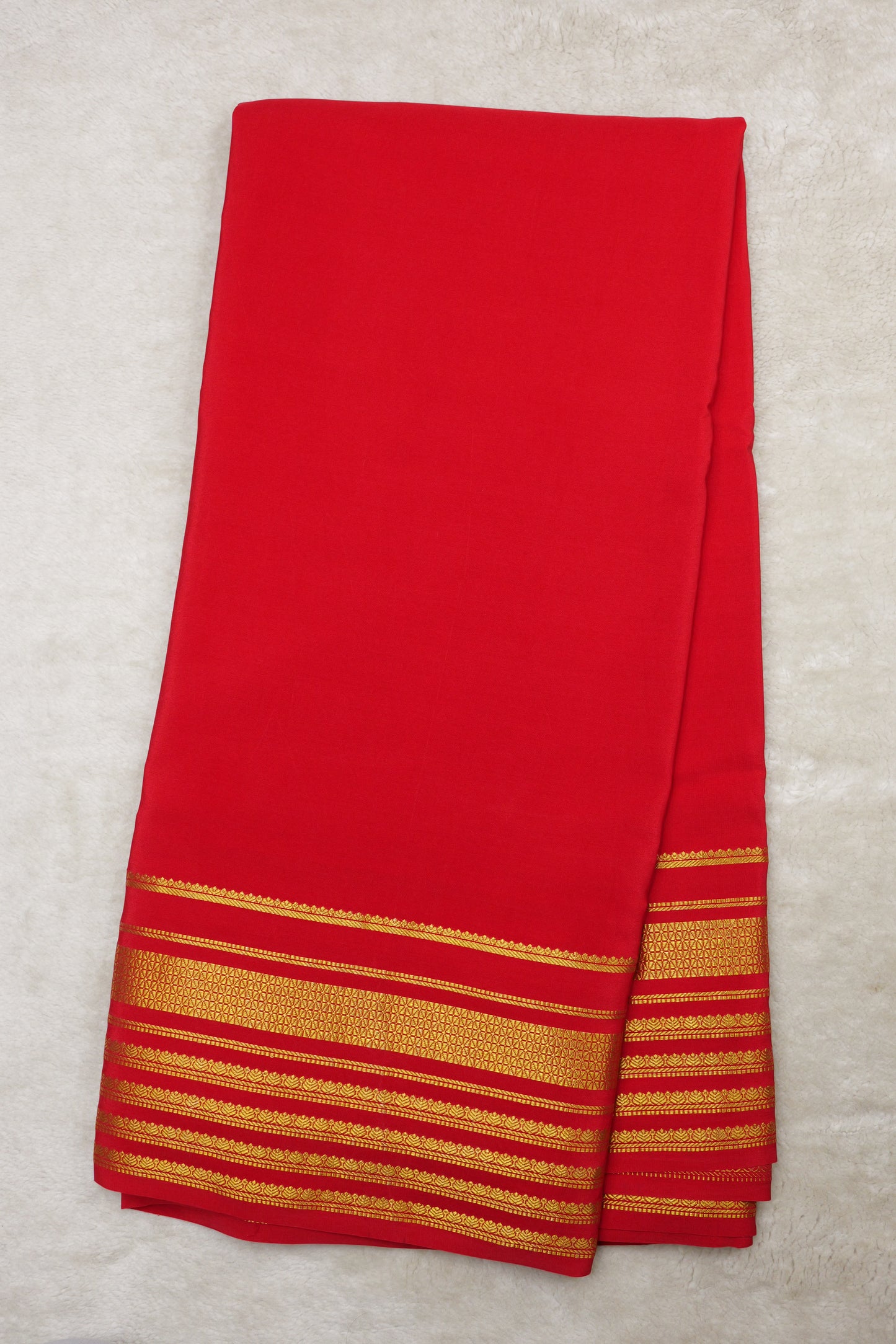 Pure mysore silk sarees 4 Line Big Border(1437199)