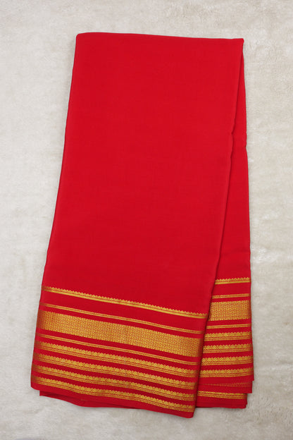 Pure mysore silk sarees 4 Line Big Border(1437199)