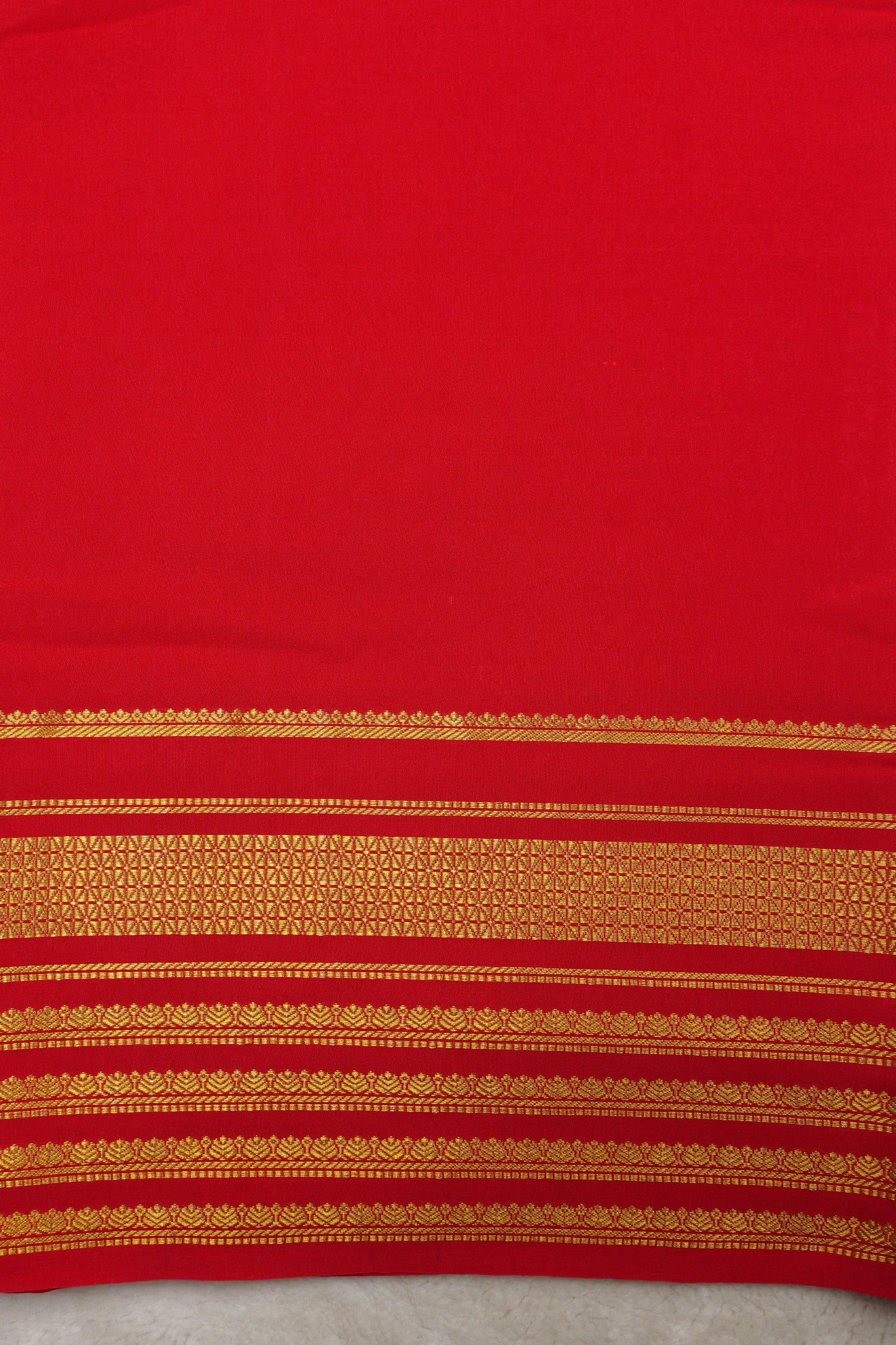 Pure mysore silk sarees 4 Line Big Border(1437199)