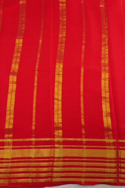 Pure mysore silk sarees 4 Line Big Border(1437199)