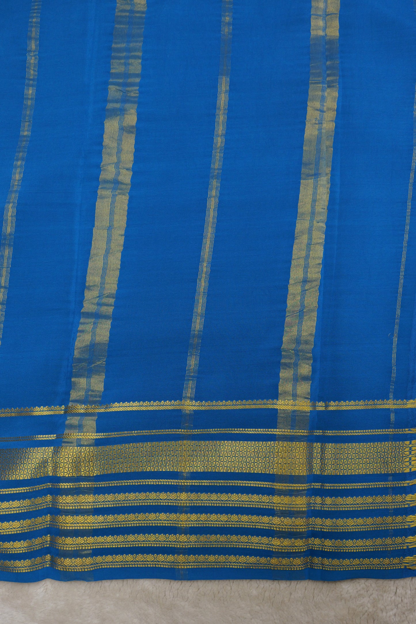 Pure mysore silk sarees 4 Line Big Border(1437199)