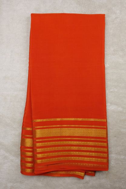 Pure mysore silk sarees 4 Line Big Border(1437199)