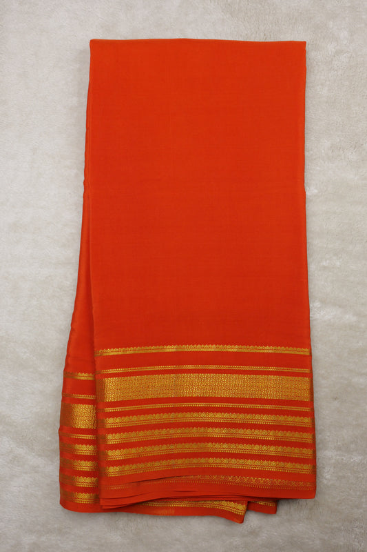 Pure mysore silk sarees 4 Line Big Border(1437199)