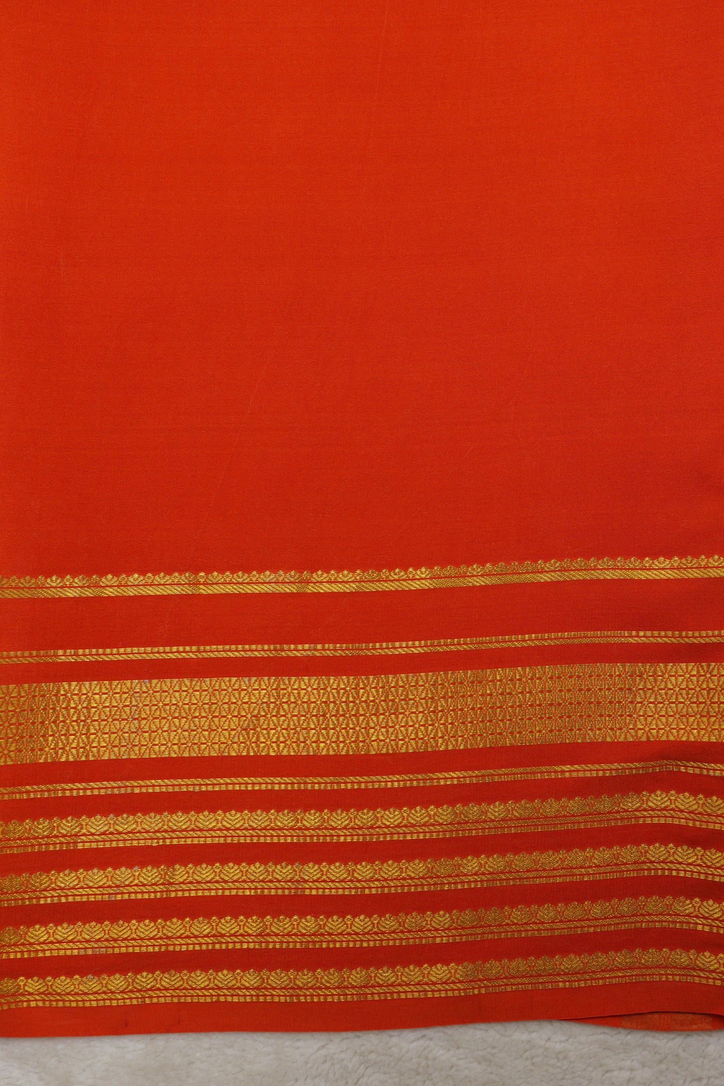 Pure mysore silk sarees 4 Line Big Border(1437199)