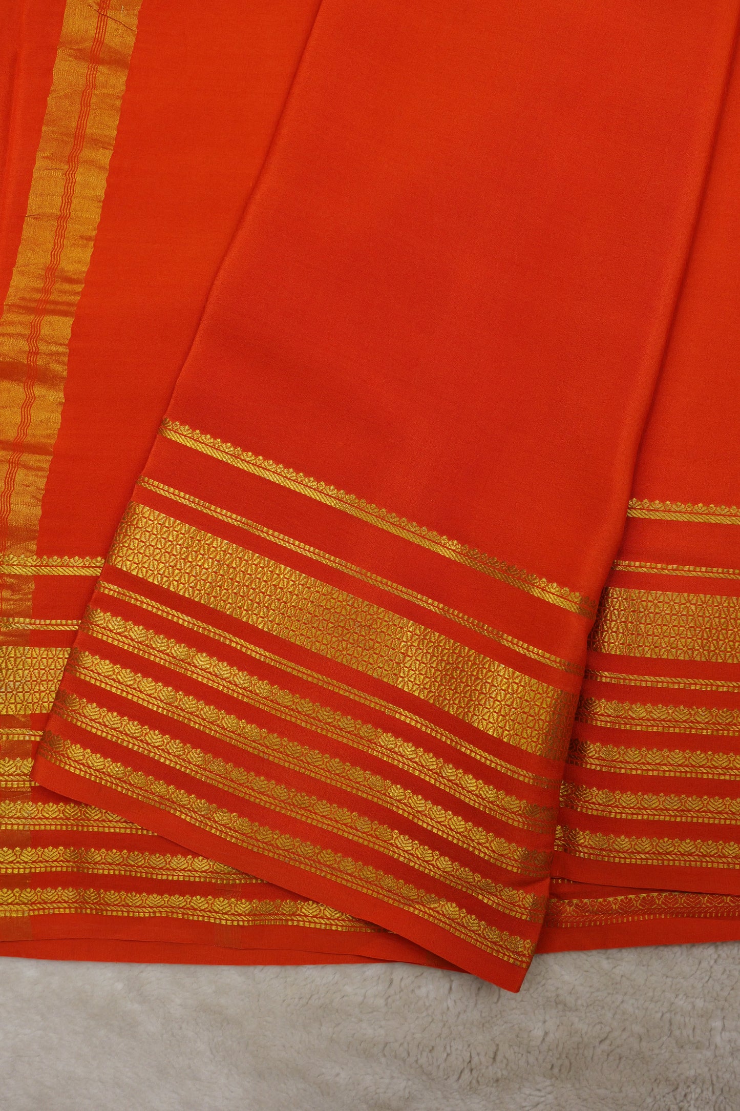 Pure mysore silk sarees 4 Line Big Border(1437199)