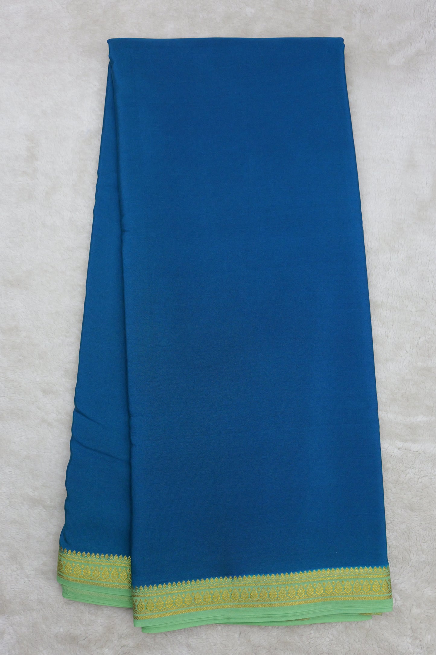 PURE MYSORE SILK SAREES leaf Border (1450785)