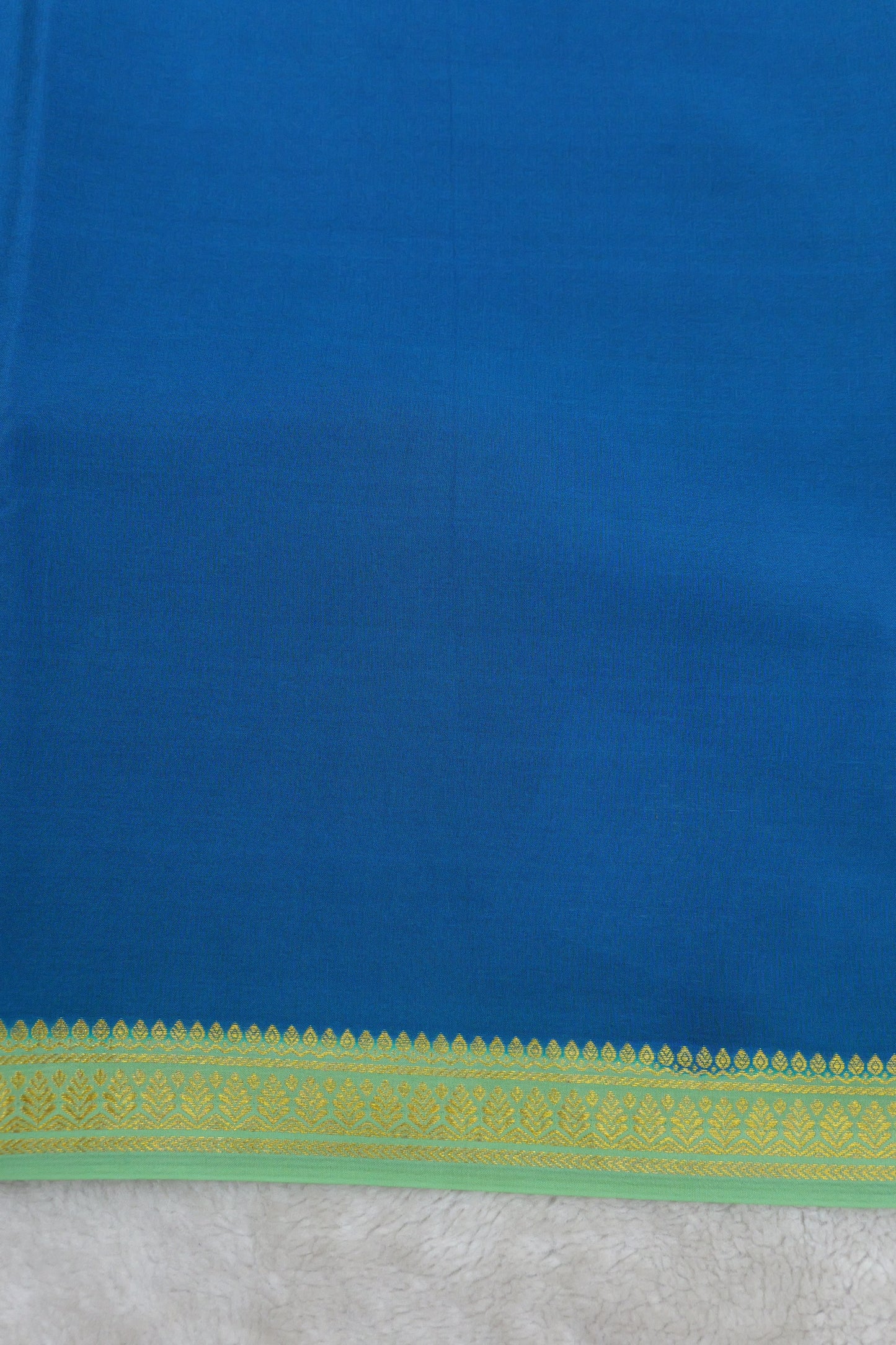 PURE MYSORE SILK SAREES leaf Border (1450785)
