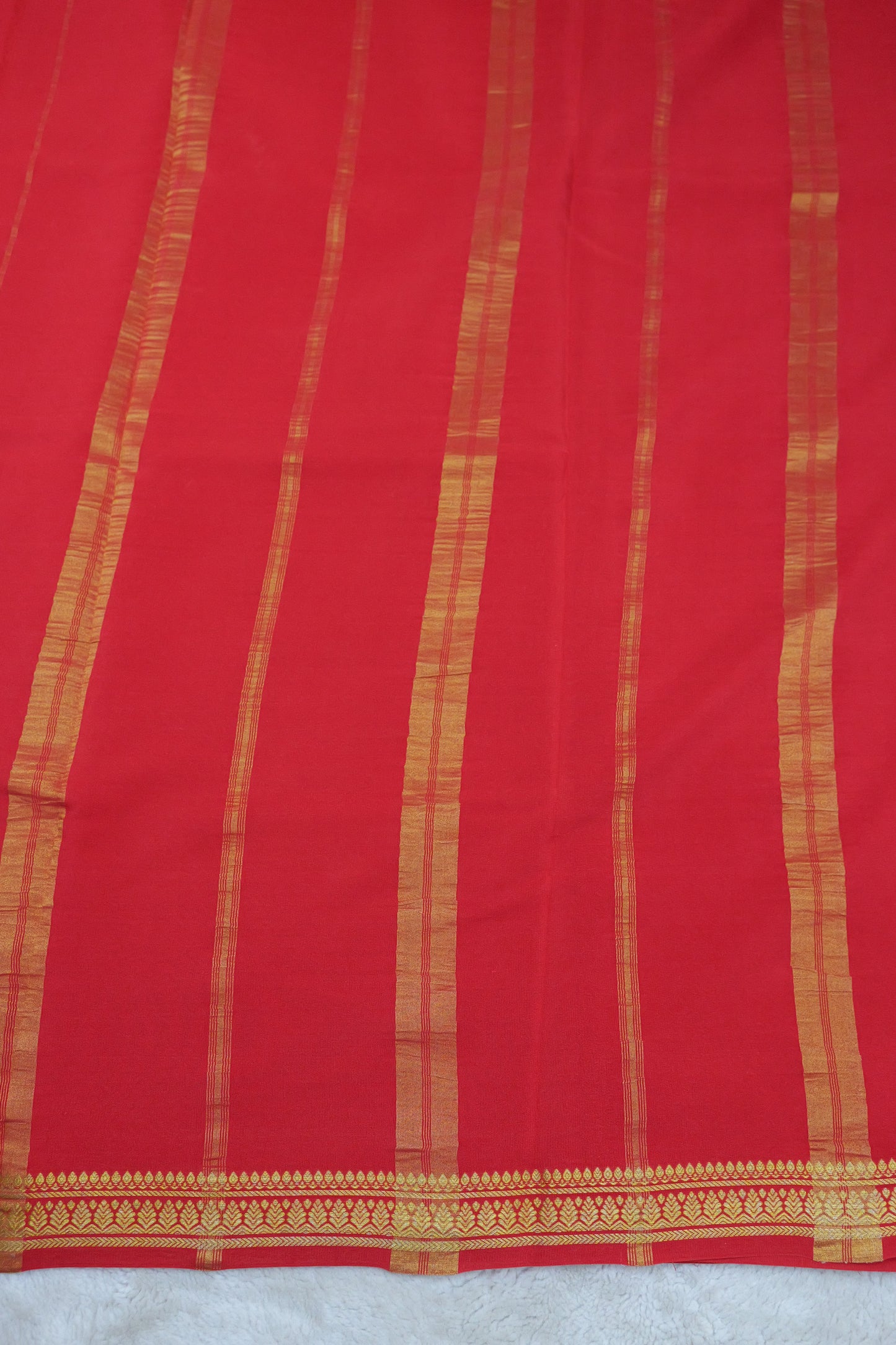 PURE MYSORE SILK SAREES Leaf Border (1450705)
