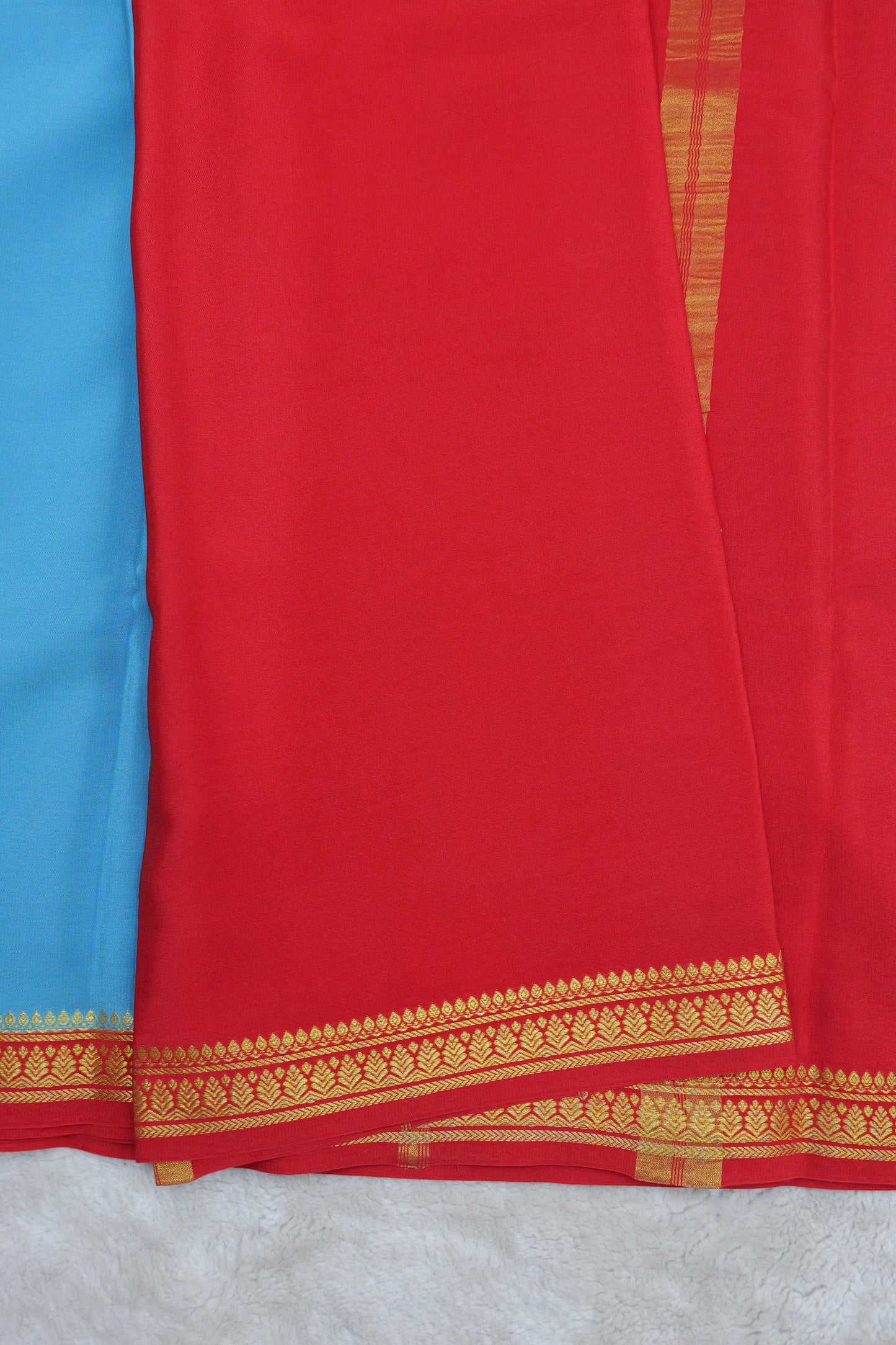 PURE MYSORE SILK SAREES Leaf Border (1450705)
