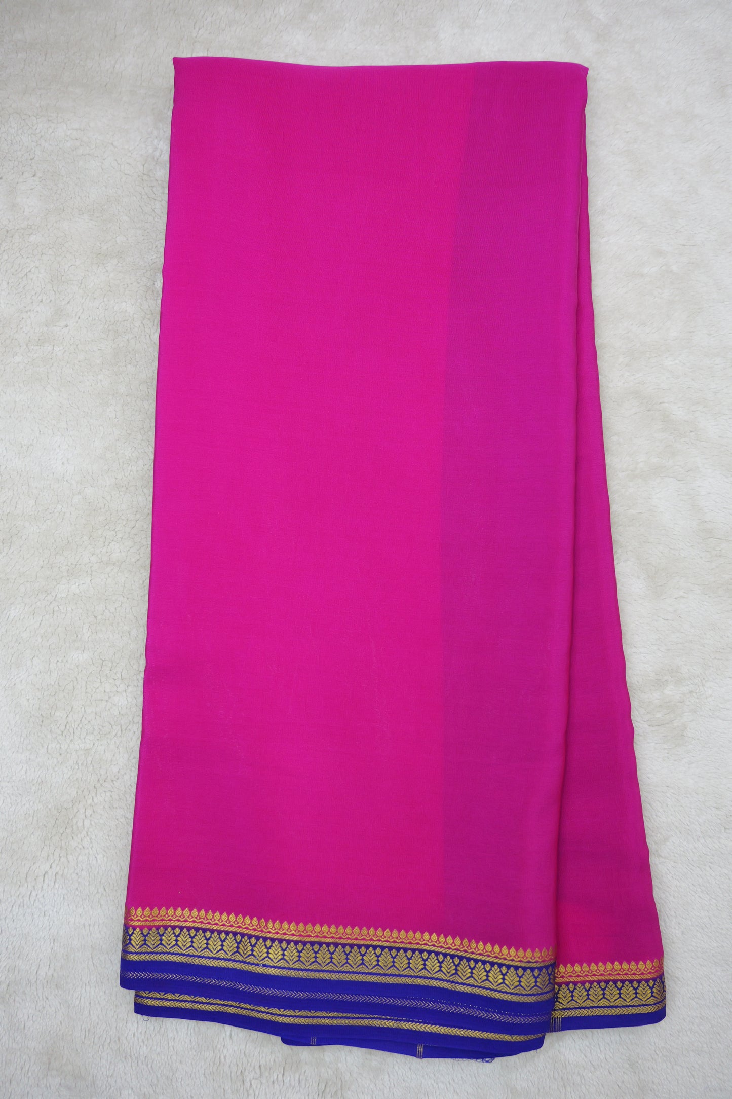 PURE MYSORE SILK SAREES leaf Border (1450776)