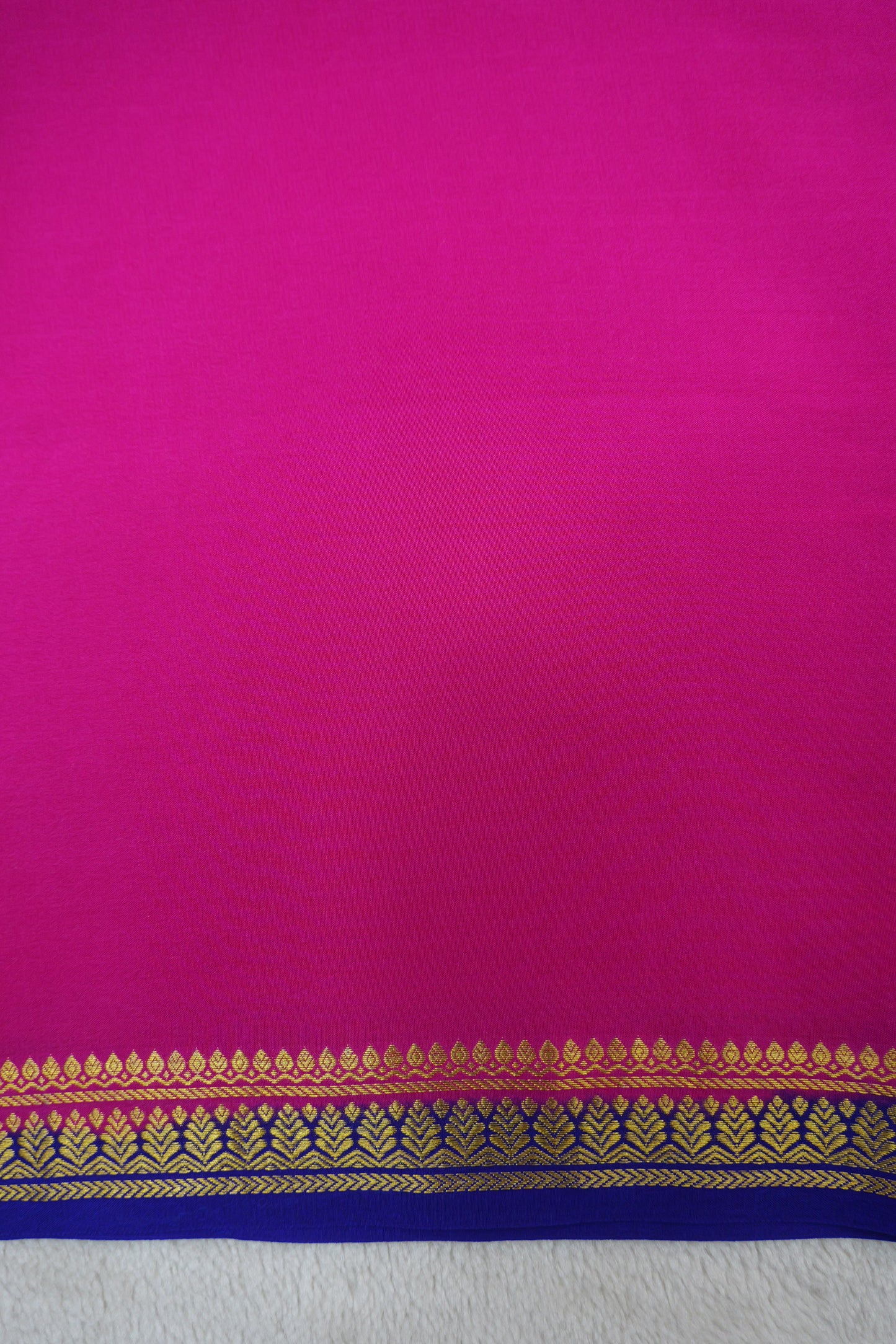 PURE MYSORE SILK SAREES leaf Border (1450776)