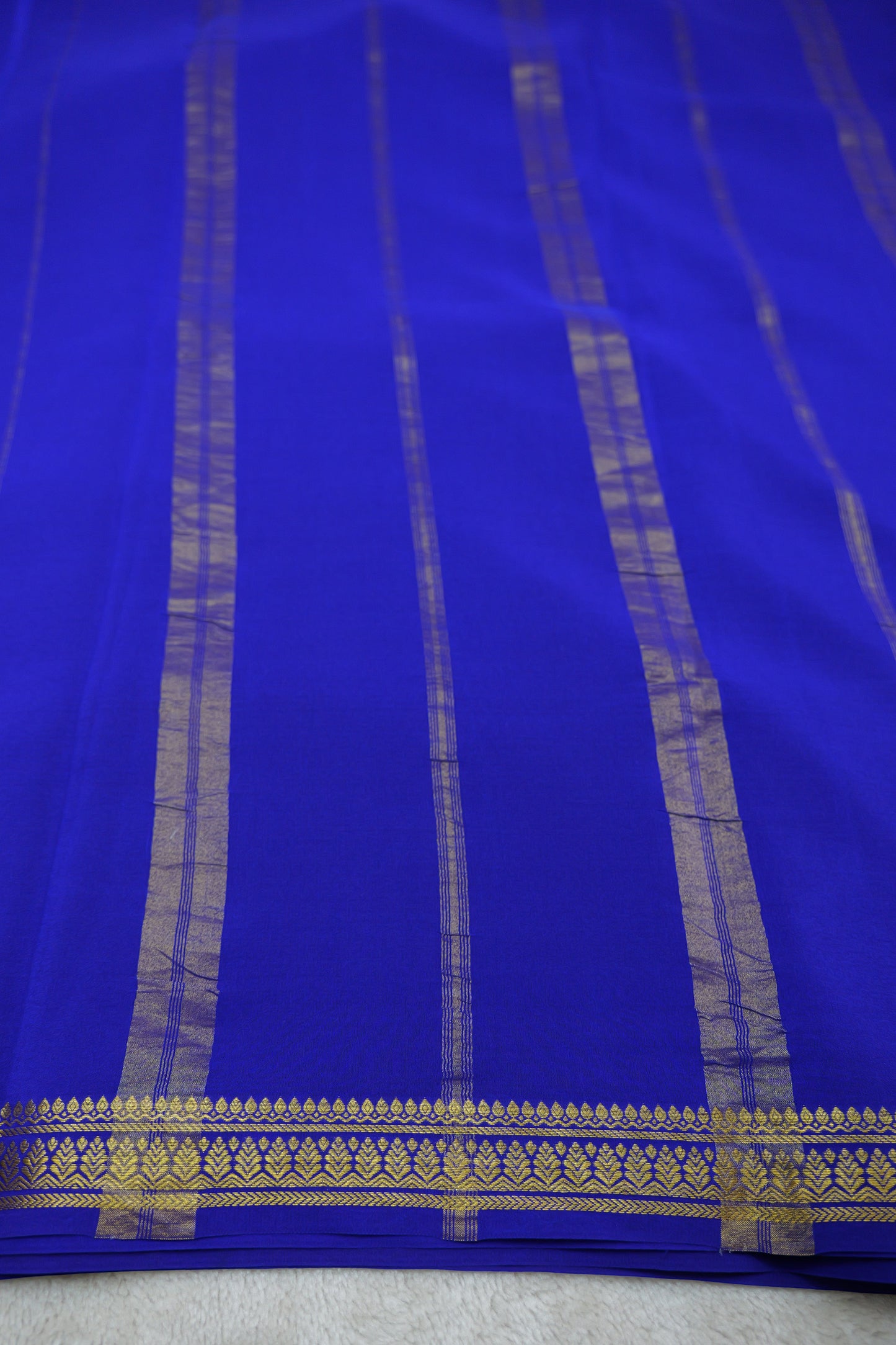 PURE MYSORE SILK SAREES leaf Border (1450776)