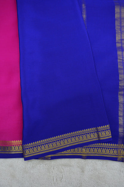 PURE MYSORE SILK SAREES leaf Border (1450776)