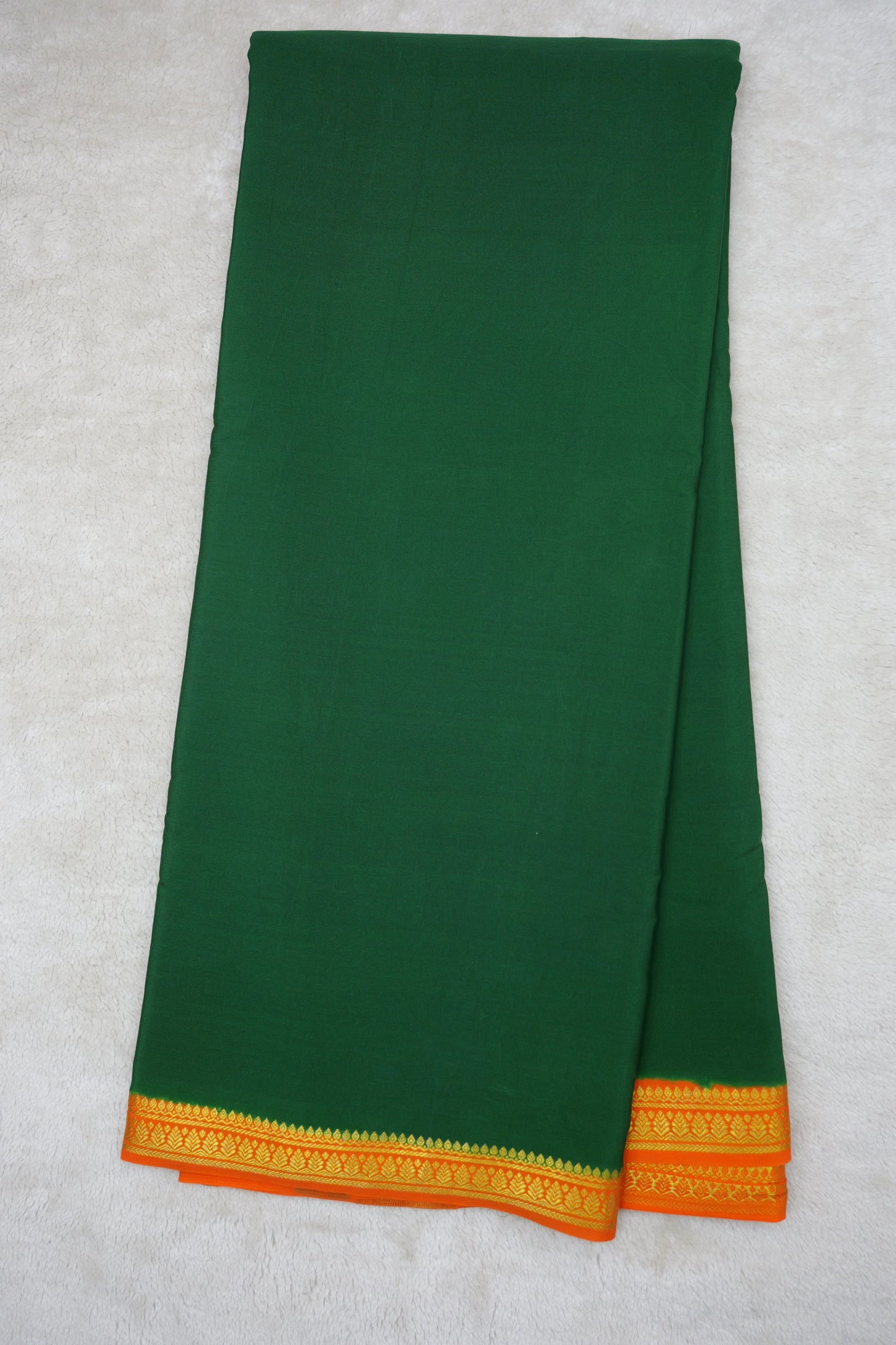 PURE MYSORE SILK SAREES leaf Border (1450785)