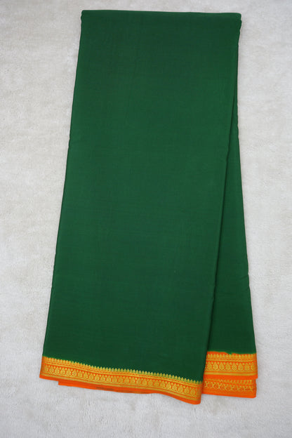 PURE MYSORE SILK SAREES leaf Border (1450785)