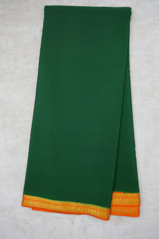 PURE MYSORE SILK SAREES leaf Border (1450785)