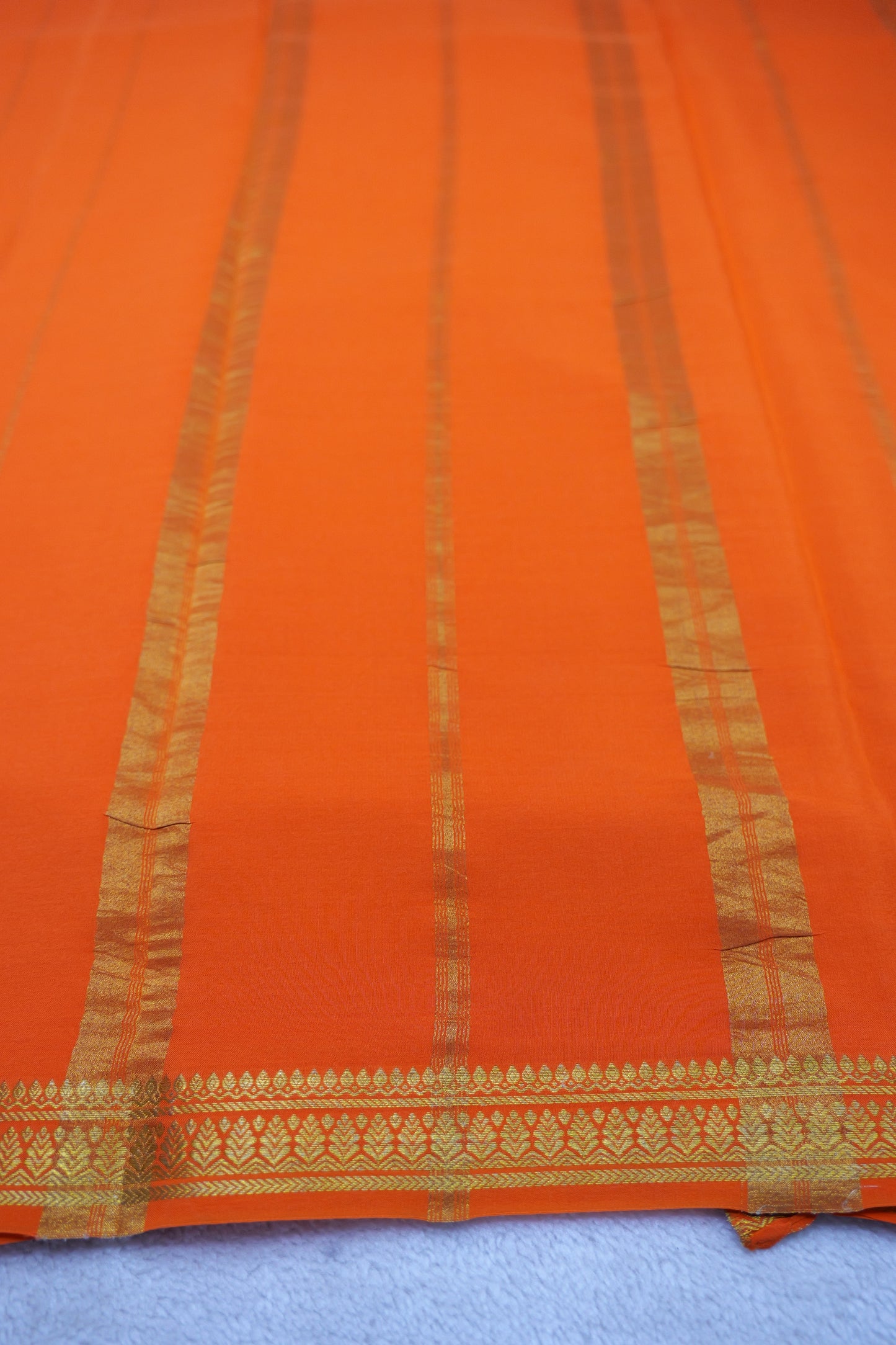 PURE MYSORE SILK SAREES leaf Border (1450785)
