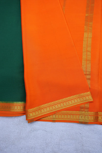 PURE MYSORE SILK SAREES leaf Border (1450785)