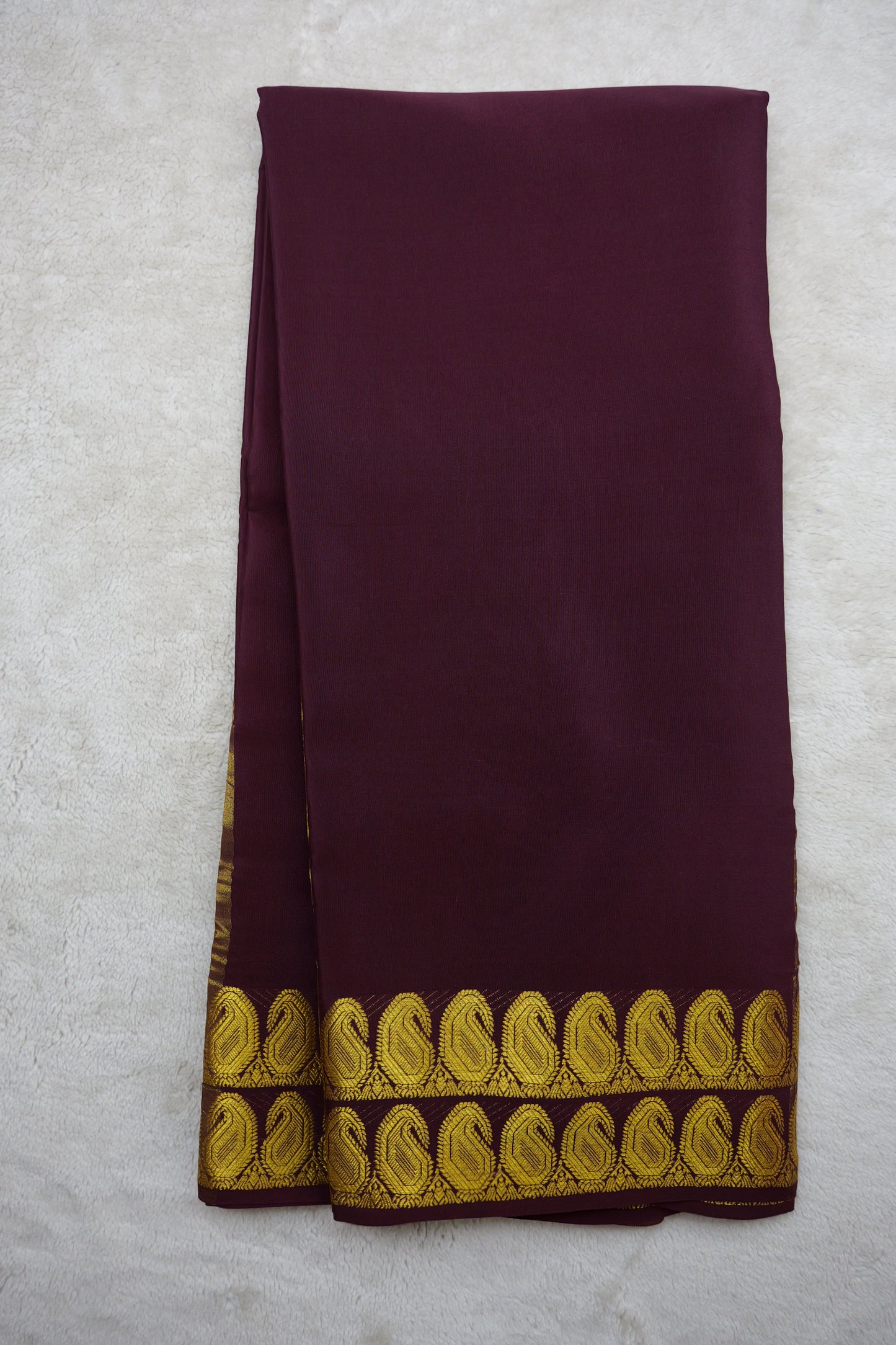 PURE MYSORE SILK SAREES 2 line Mango Border(1454408)