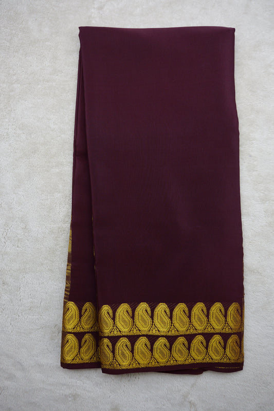 PURE MYSORE SILK SAREES 2 line Mango Border(1454408)