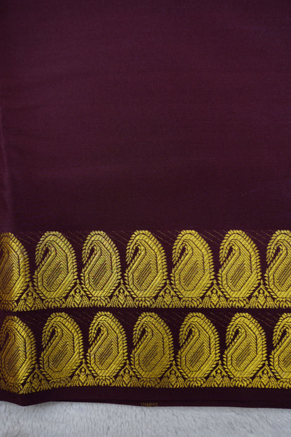 PURE MYSORE SILK SAREES 2 line Mango Border(1454408)