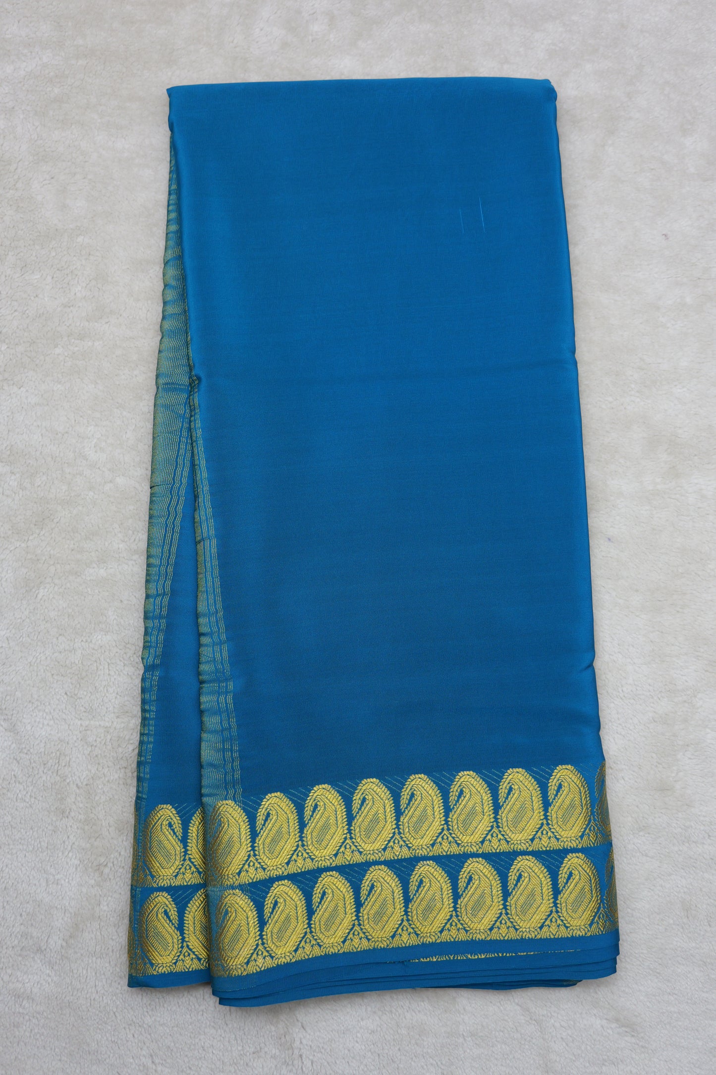 PURE MYSORE SILK SAREES 2 line Mango Border(1454408)