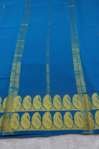 PURE MYSORE SILK SAREES 2 line Mango Border(1454408)