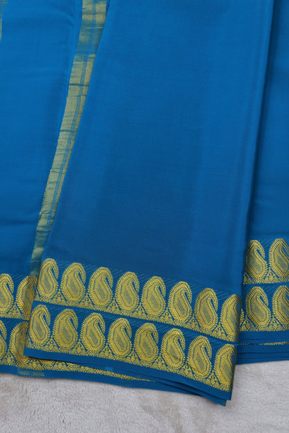 PURE MYSORE SILK SAREES 2 line Mango Border(1454408)