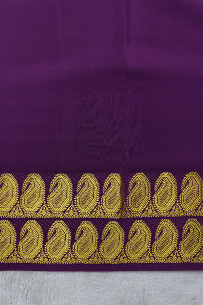 PURE MYSORE SILK SAREES 2 line Mango Border(1454408)