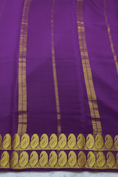 PURE MYSORE SILK SAREES 2 line Mango Border(1454408)
