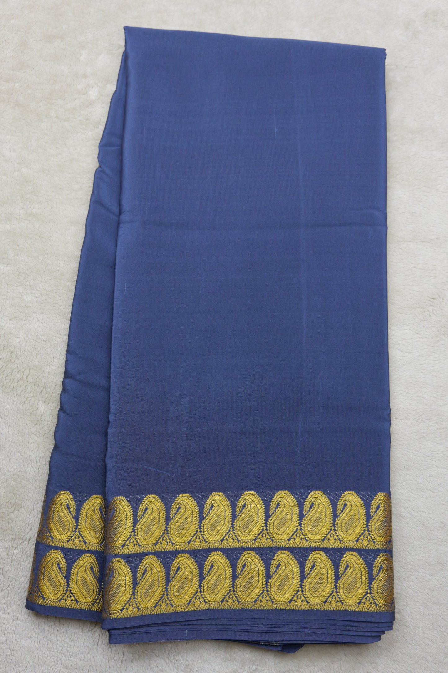 PURE MYSORE SILK SAREES 2 line Mango Border(1454408)