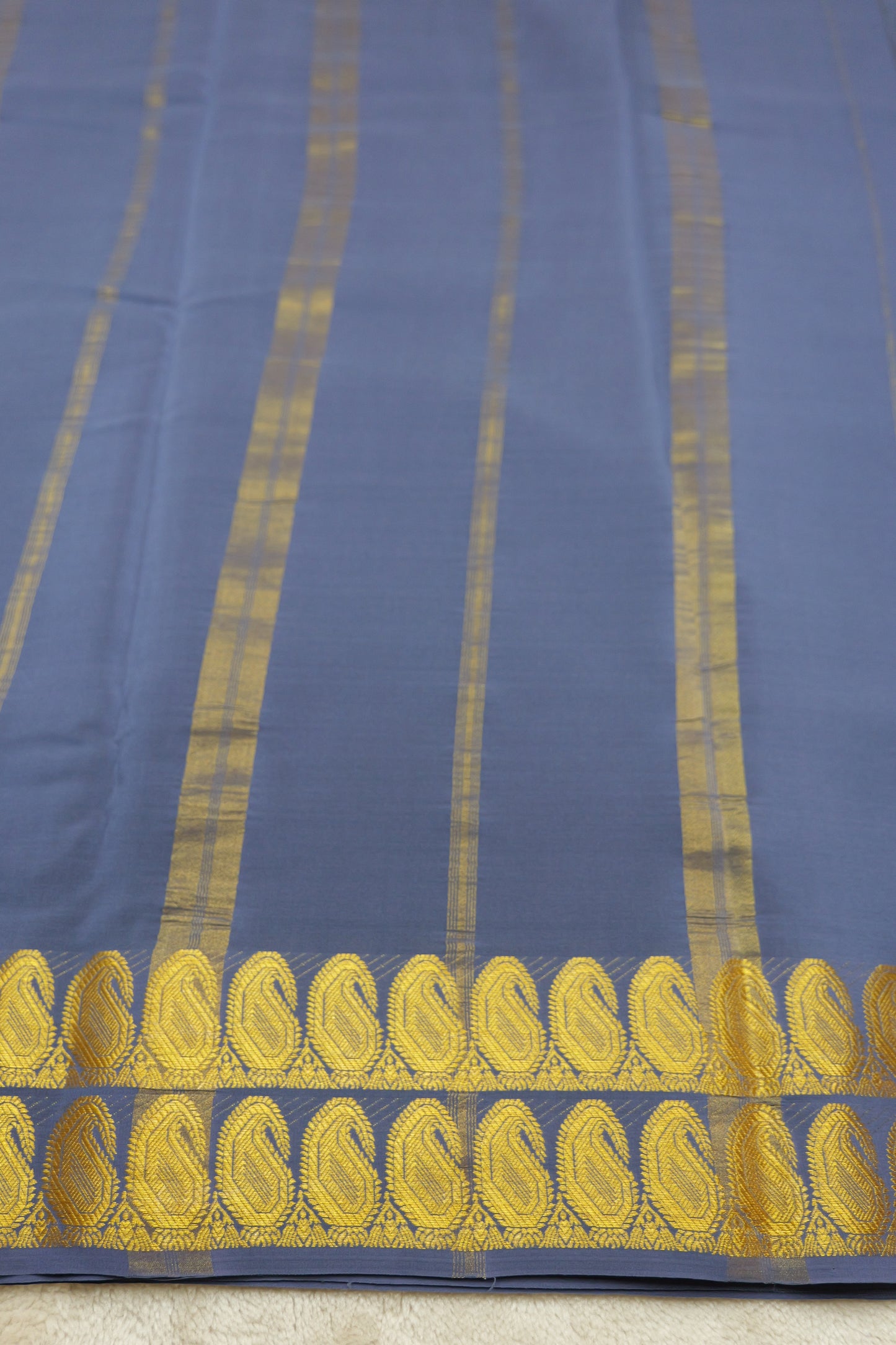 PURE MYSORE SILK SAREES 2 line Mango Border(1454408)