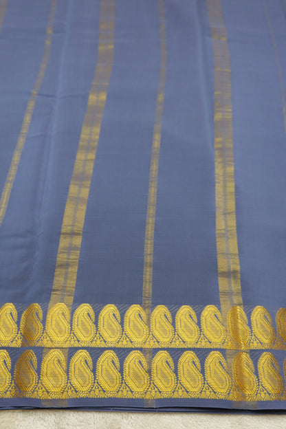 PURE MYSORE SILK SAREES 2 line Mango Border(1454408)
