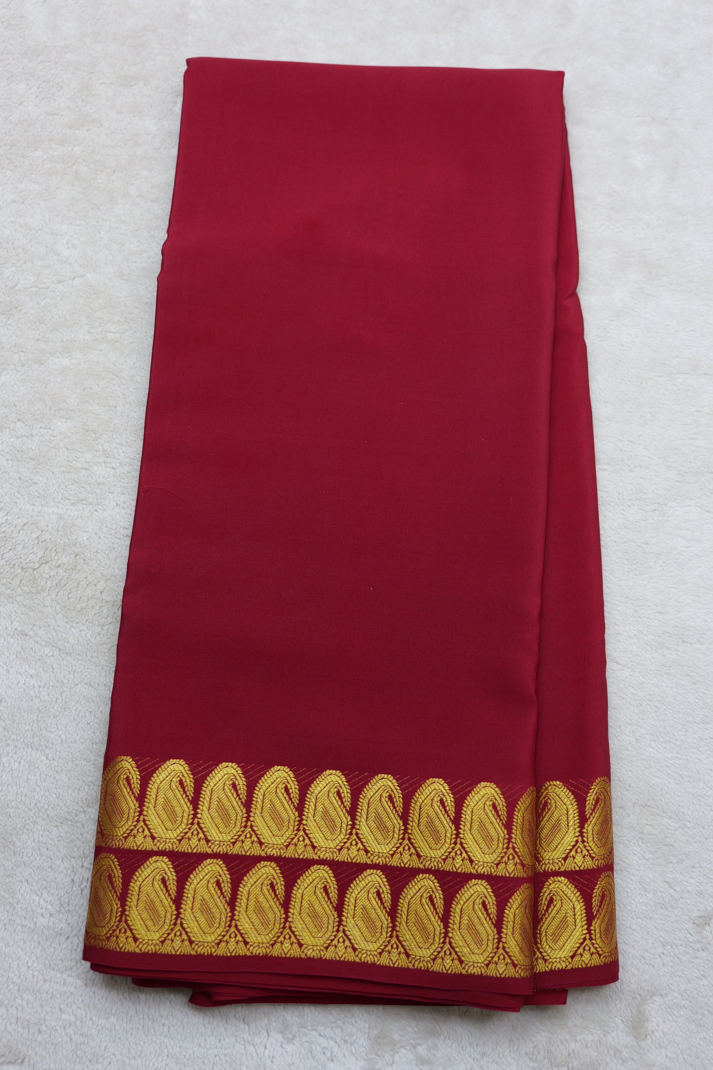 PURE MYSORE SILK SAREES 2 line Mango Border(1454408)