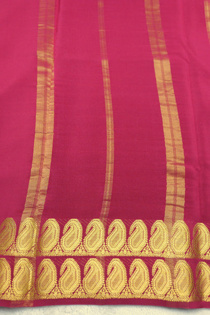 PURE MYSORE SILK SAREES 2 line Mango Border(1454408)