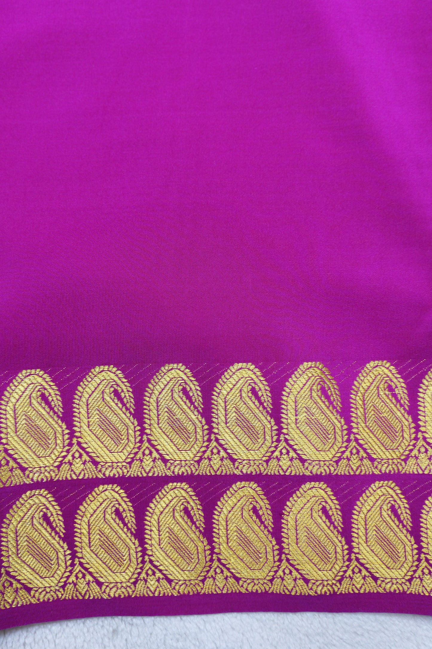 PURE MYSORE SILK SAREES 2 line Mango Border(1454408)