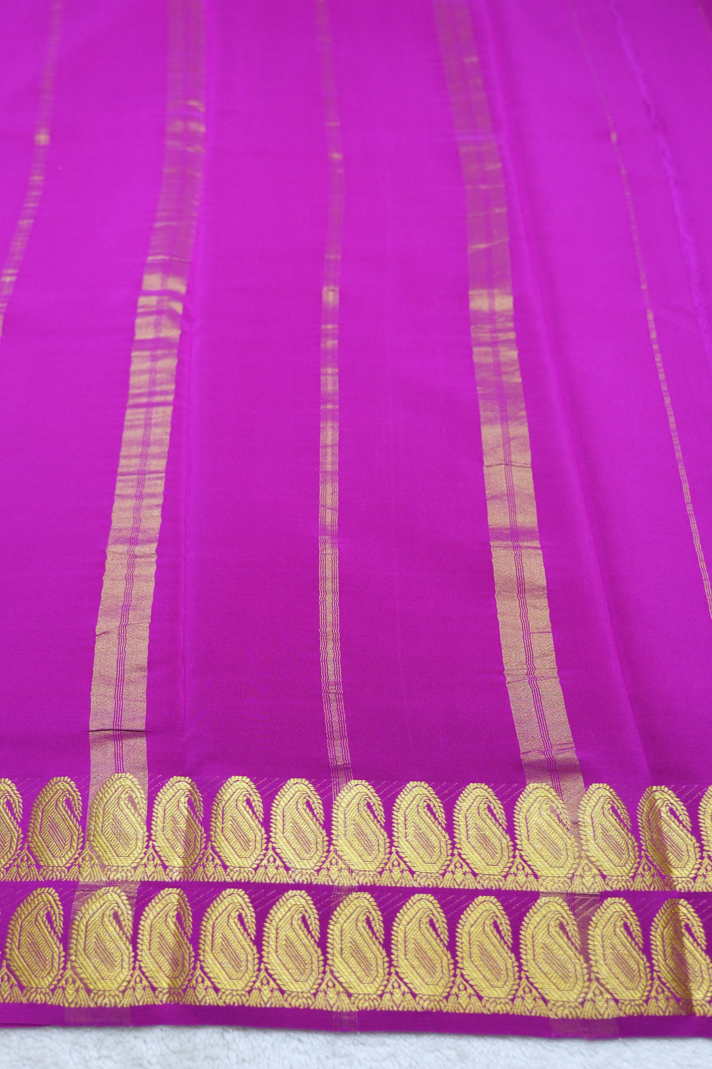 PURE MYSORE SILK SAREES 2 line Mango Border(1454408)