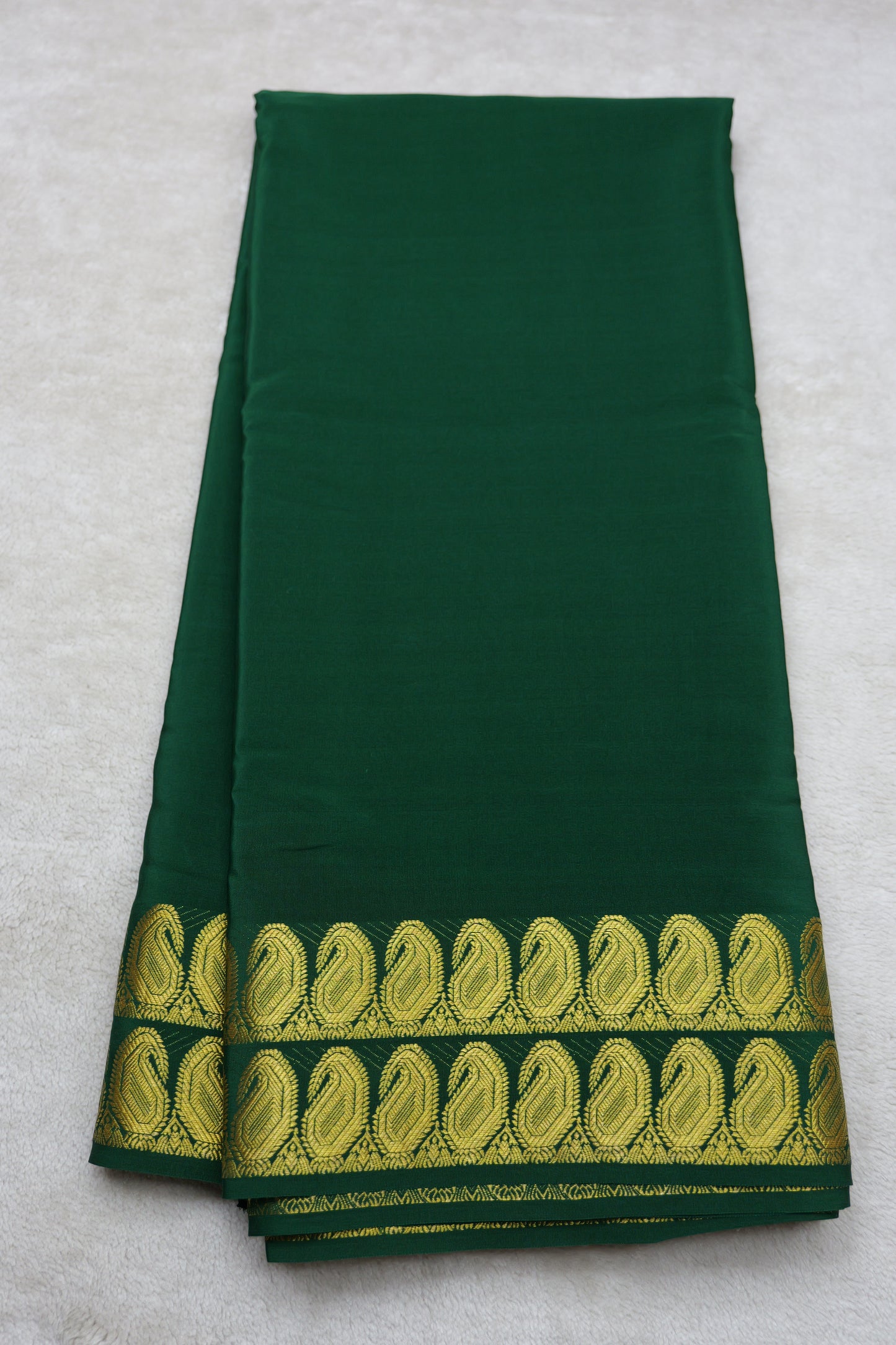 PURE MYSORE SILK SAREES 2 line Mango Border(1454408)