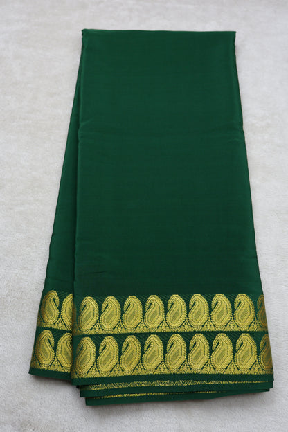 PURE MYSORE SILK SAREES 2 line Mango Border(1454408)
