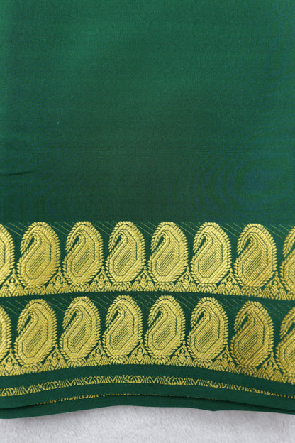 PURE MYSORE SILK SAREES 2 line Mango Border(1454408)