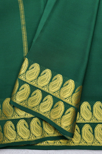 PURE MYSORE SILK SAREES 2 line Mango Border(1454408)