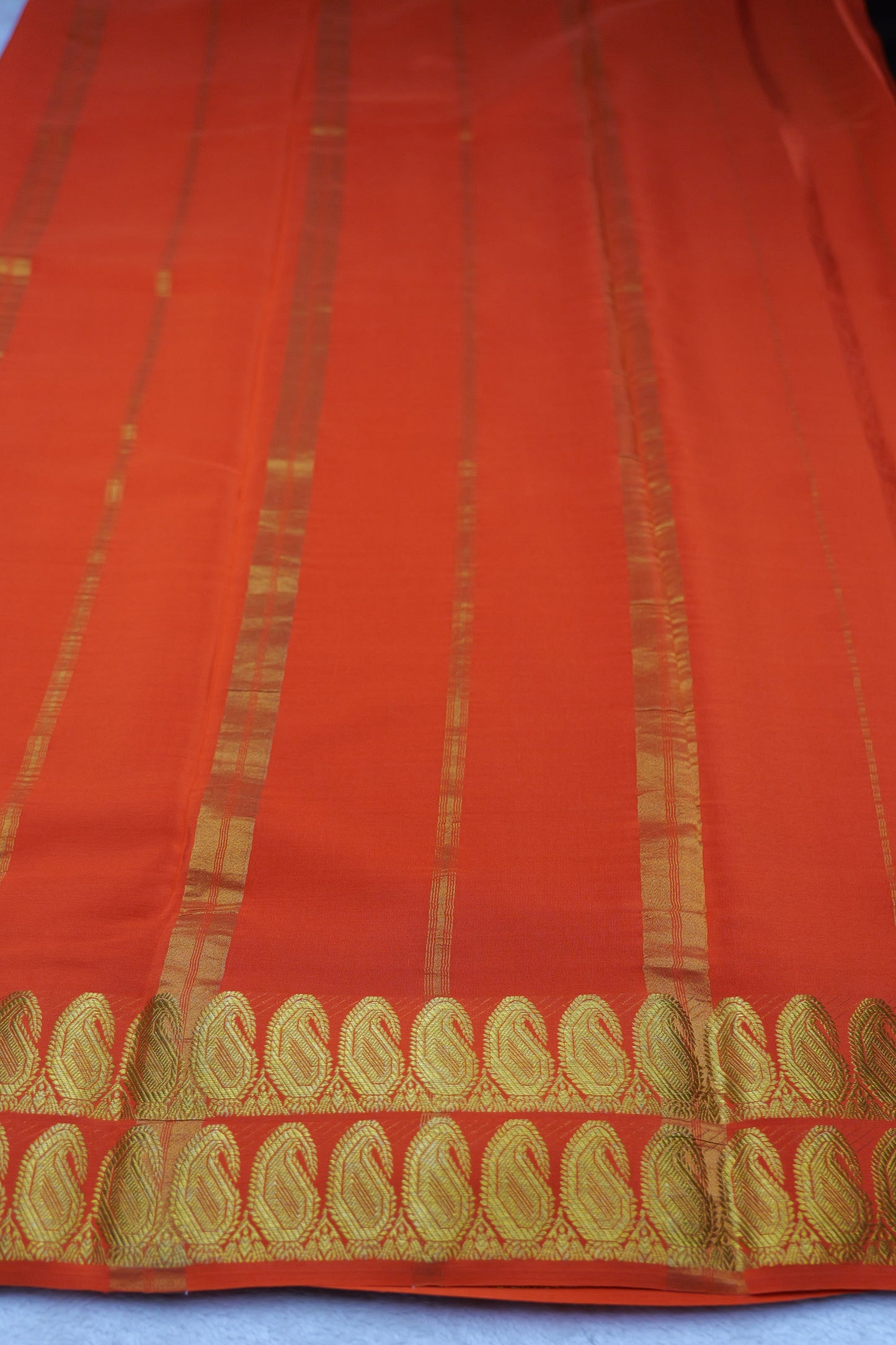 PURE MYSORE SILK SAREES 2 line Mango Border(1454408)