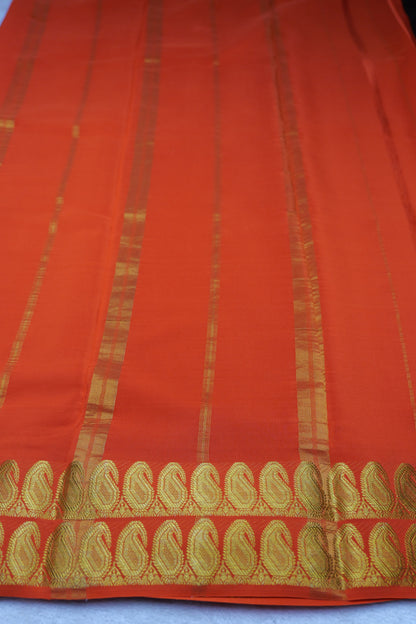 PURE MYSORE SILK SAREES 2 line Mango Border(1454408)