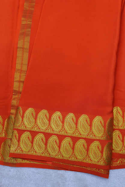 PURE MYSORE SILK SAREES 2 line Mango Border(1454408)
