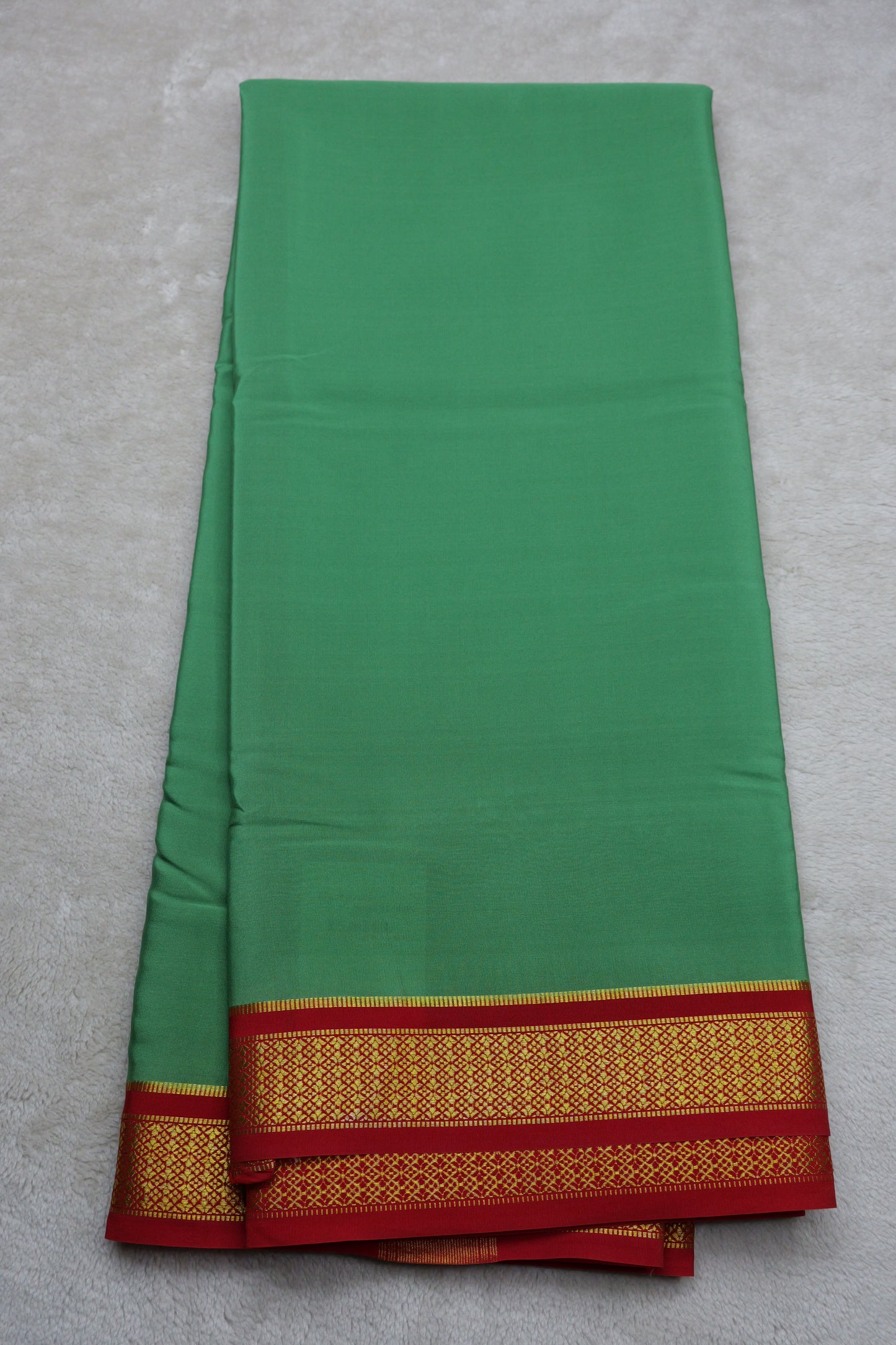 PURE MYSORE SILK SAREES Flower Gatti Border (1452305)