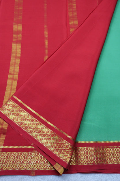 PURE MYSORE SILK SAREES Flower Gatti Border (1452305)