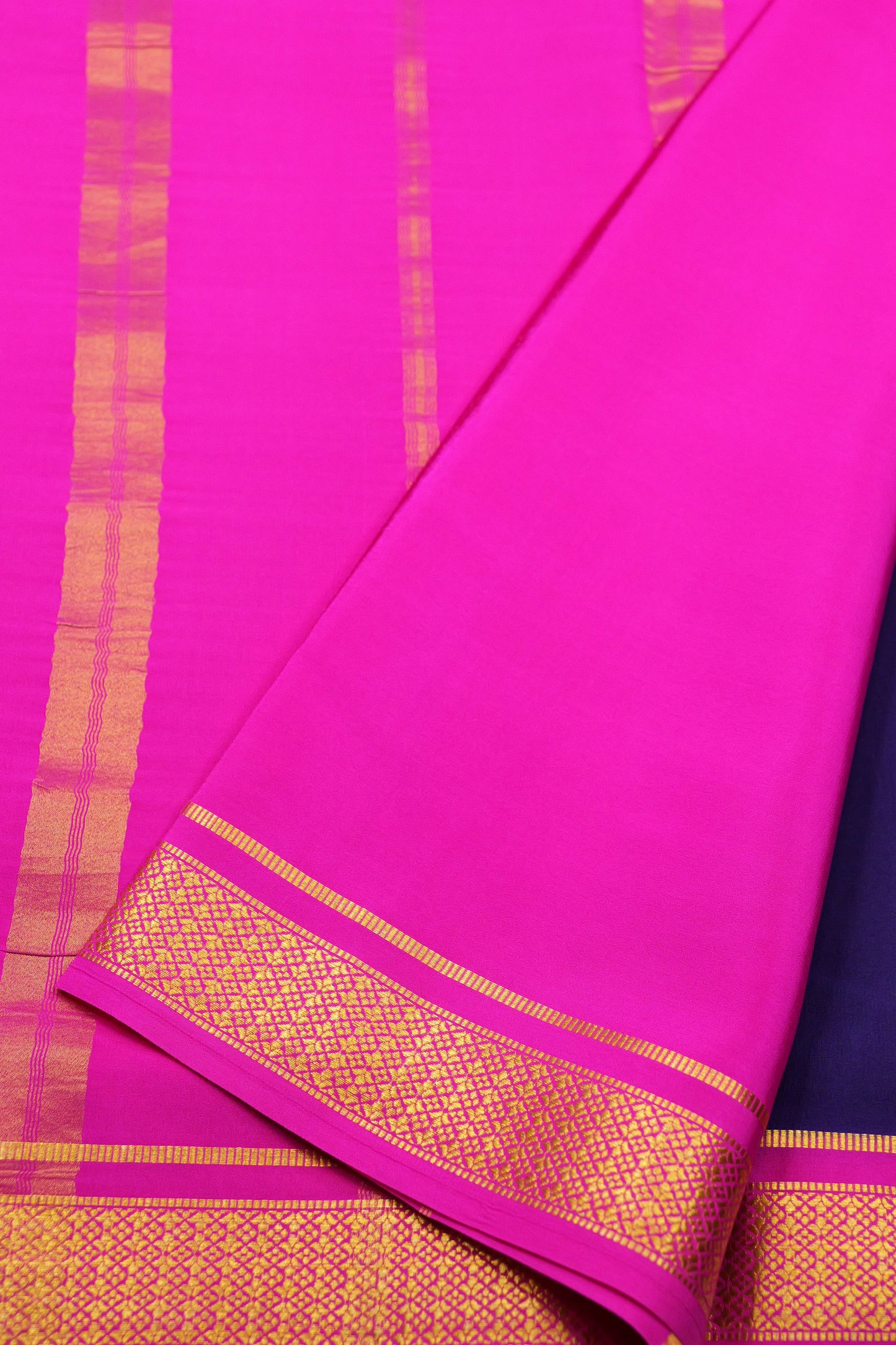 PURE MYSORE SILK SAREES Flower Gatti Border (1452305)