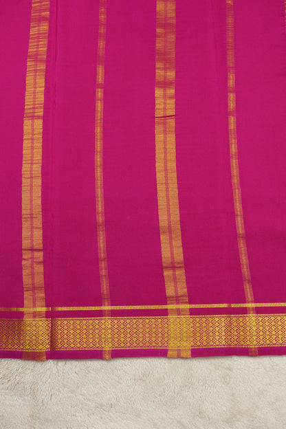 PURE MYSORE SILK SAREES Flower Gatti Border (1452305)