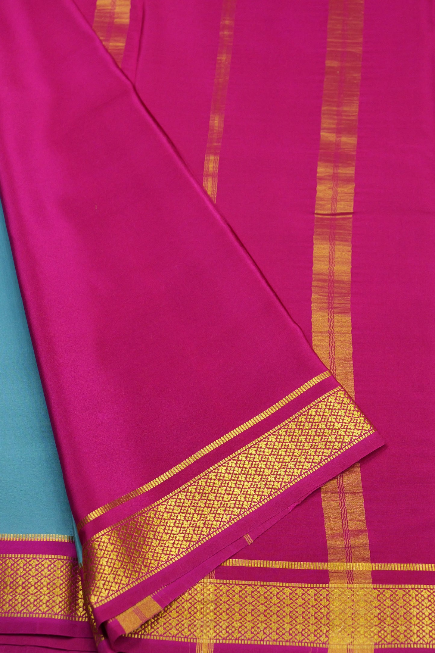 PURE MYSORE SILK SAREES Flower Gatti Border (1452305)